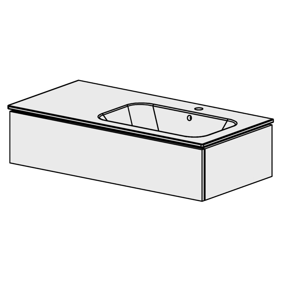 Meuble Stilo Ceram 106 cm
L:106, H:24,8, P:51 cm
table en céramique
blanc
avec 1 lavabo à droite
1 tiroir
tiroir avec Blumotion
poignée: prise en main
faces/côtés visibles sel. code
couleurs selon palette
inclus siphon à encombrement
réduit & joint caoutchouc 32mm