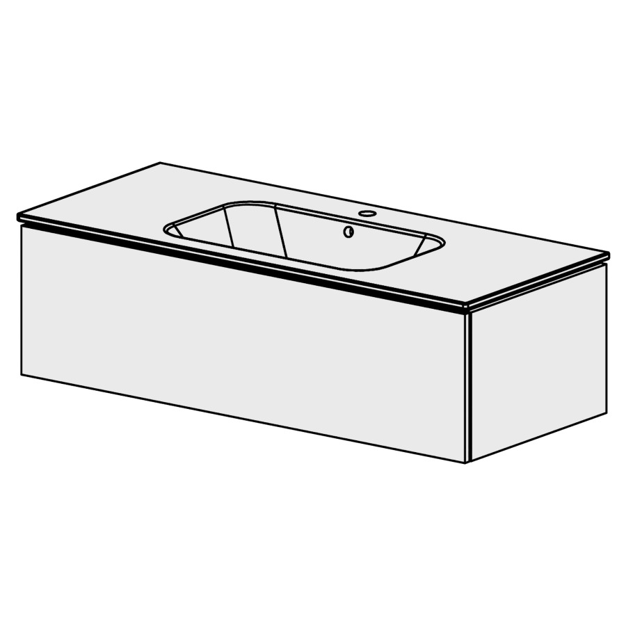 Meuble Stilo Ceram 121 cm
L:121, H:34,8, P:51 cm
table en céramique
blanc
avec 1 lavabo au milieu
1 tiroir
tiroir avec Blumotion
poignée: prise en main
faces/côtés visibles sel. code
couleurs selon palette
inclus siphon à encombrement
réduit & joint caoutchouc 32mm