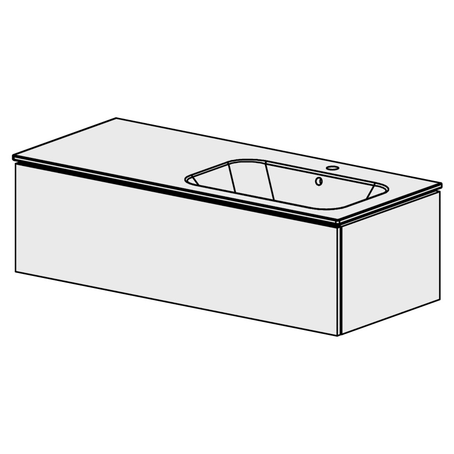 Meuble Stilo Ceram 121 cm
L:121, H:34,8, P:51 cm
table en céramique
blanc
avec 1 lavabo à droite
1 tiroir
tiroir avec Blumotion
poignée: prise en main
faces/côtés visibles sel. code
couleurs selon palette
inclus siphon à encombrement
réduit & joint caoutchouc 32mm
