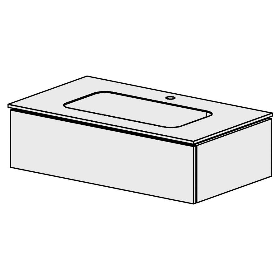 Meuble Stilo Mineral 91 cm
L:91, H:24,8, P:50.7 cm
table en marbre artificiel
blanc mat
avec 1 lavabo au milieu
1 tiroir
tiroir avec Blumotion
poignée: prise en main
faces/côtés visibles sel. code
couleurs selon palette
inclus siphon à encombrement
réduit & joint caoutchouc 32mm