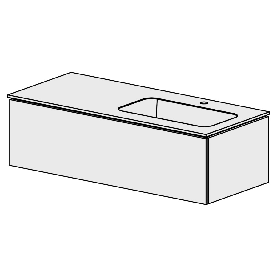 Meuble Stilo Mineral 121 cm
L:121, H:34,8, P:50.7 cm
table en marbre artificiel
blanc mat
avec 1 lavabo à droite
1 tiroir
tiroir avec Blumotion
poignée: prise en main
faces/côtés visibles sel. code
couleurs selon palette
inclus siphon à encombrement
réduit & joint caoutchouc 32mm