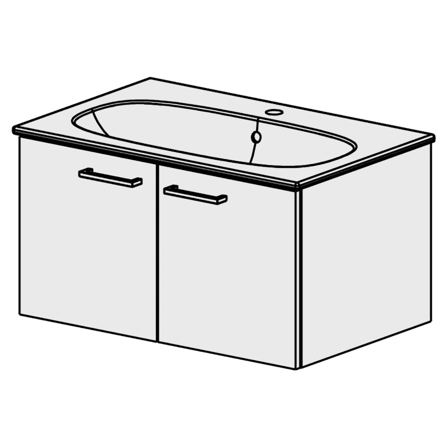 Meuble Acanto Slim-Smart 75 cm