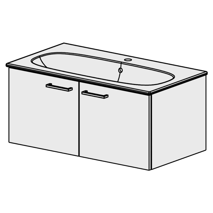 Meuble Acanto Slim-Smart 90 cm