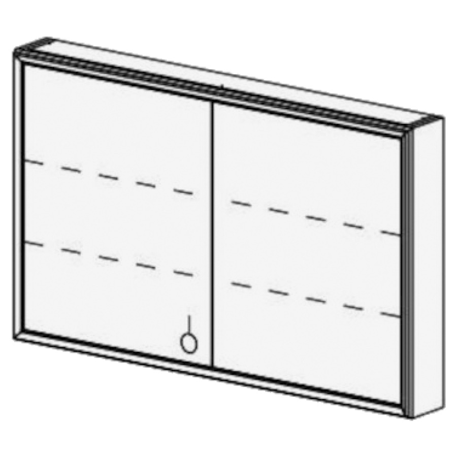 Arm.de toilette VISTA 130 cm
B:130, H:79.1, P:16,3 cm
2 portes, prise double à
gauche,LED 130 cm, avec
variateur de couleur & dimmer,
3000-4000-6000K/ 44W / 12V/
3550 lm, certifié IP44,
côtés visibles selon code