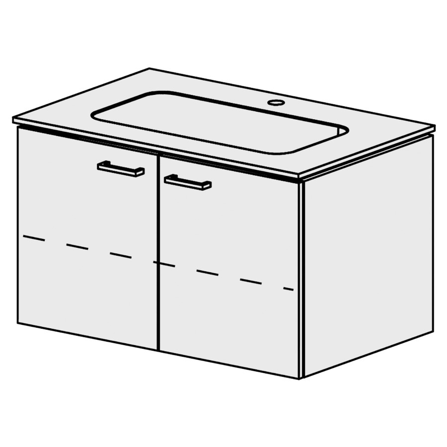 Meuble Stilo Mineral 81 cm
L:81, H:47,2, P:50.7 cm
table en marbre artificiel
blanc mat
avec 1 lavabo au milieu
armoire à 2 portes
portes avec Blumotion
1 rayon réglable
poignées selon palette
faces/côtés visibles sel. code
couleurs selon palette