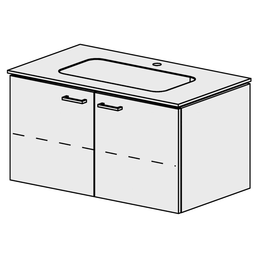 Meuble Stilo Mineral 91 cm
L:91, H:47,2, P:50.7 cm
table en marbre artificiel
blanc mat
avec 1 lavabo au milieu
armoire à 2 portes
portes avec Blumotion
1 rayon réglable
poignées selon palette
faces/côtés visibles sel. code
couleurs selon palette