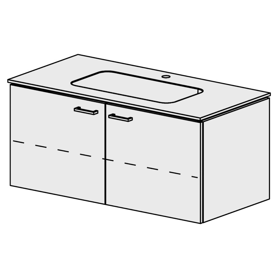 Meuble Stilo Mineral 106 cm
L:106, H:47,2, P:50,7 cm
table en marbre artificiel
blanc mat
avec 1 lavabo au milieu
armoire à 2 portes
portes avec Blumotion
1 rayon réglable
poignées selon palette
faces/côtés visibles sel. code
couleurs selon palette