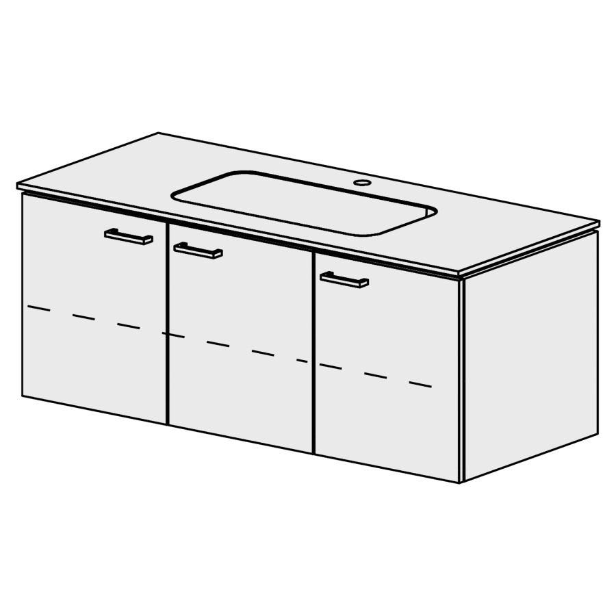 Meuble Stilo Mineral 121 cm
L:121, H:47,2, P:50,7 cm
table en marbre artificiel
blanc mat, 1 lavabo au milieu
1 armoire à 2 portes
1 armoire à 1 porte
portes avec Blumotion
2 rayons réglables
poignées selon palette
faces/côtés visibles sel. code
couleurs selon palette