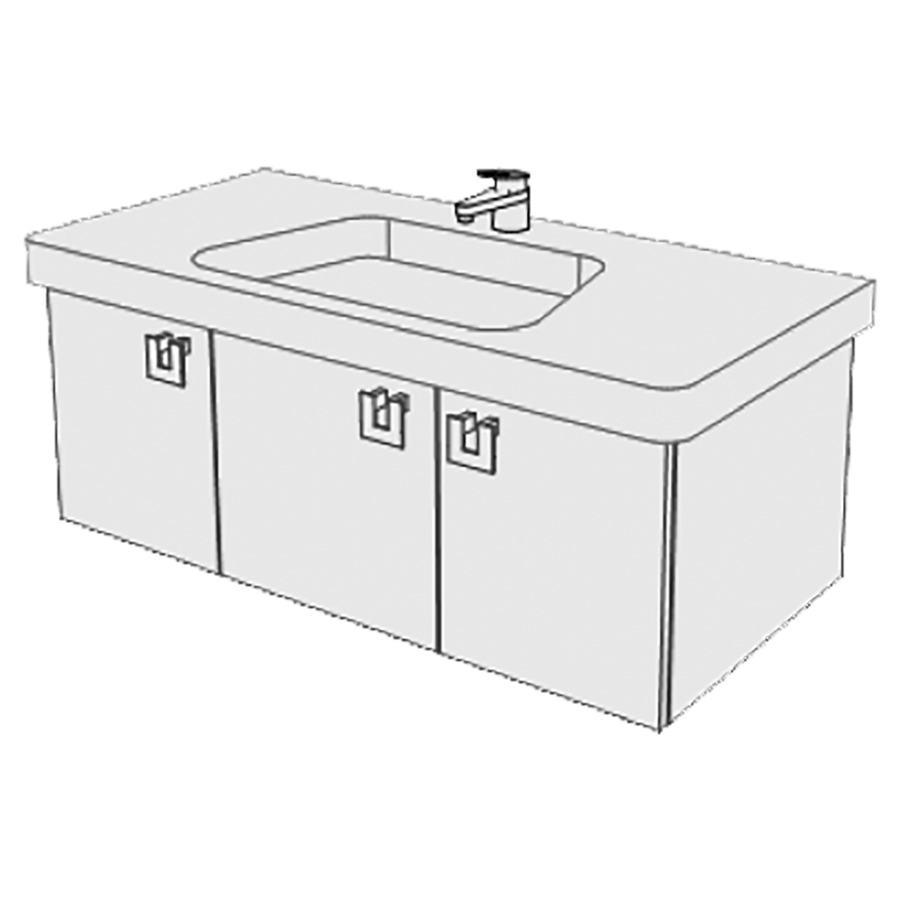 Meuble Modernaplus Smart 100cm
L:95, H:39, P:45,8 cm
arm. à 1 porte, charn.à gauche
armoire à 2 portes
portes avec Blumotion
faces/côtés visibles sel. code
couleurs selon palette
poignées Smart