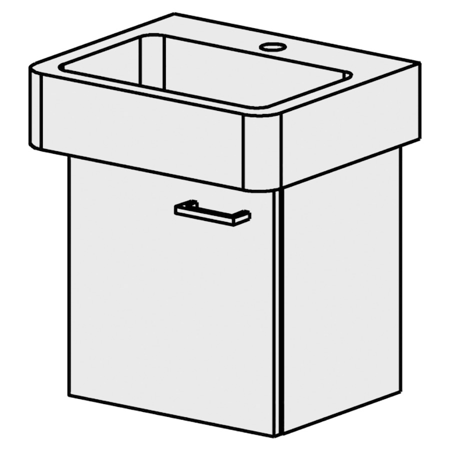 Meuble  Pro-Smart 45 cm
L:38, H:39, P:35,8 cm
armoire à 1 porte,charn.gauche
porte avec Blumotion
face /côtés visibles sel. code
couleurs selon palette
poignée Smart