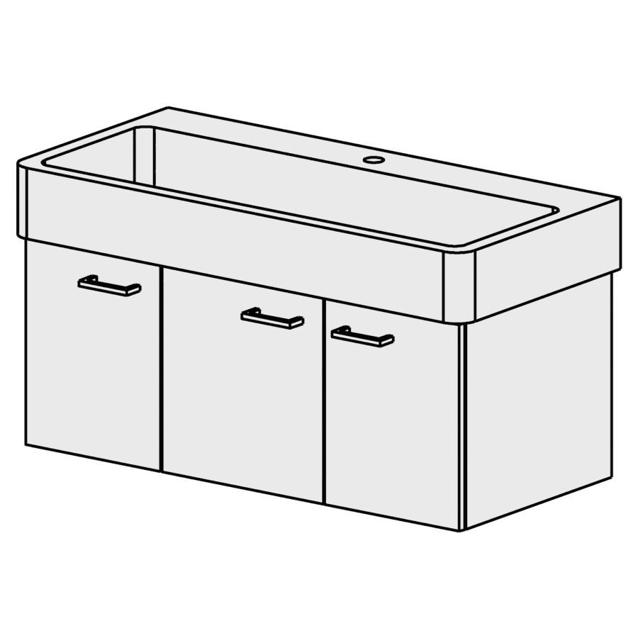 Meuble Vero-Smart 100 cm
L:96, H:39, P:44,8 cm
arm. 1 porte, charn. à gauche
armoire à 2 portes
portes avec Blumotion
faces/côtés visibles sel. code
couleurs selon palette
poignées Smart