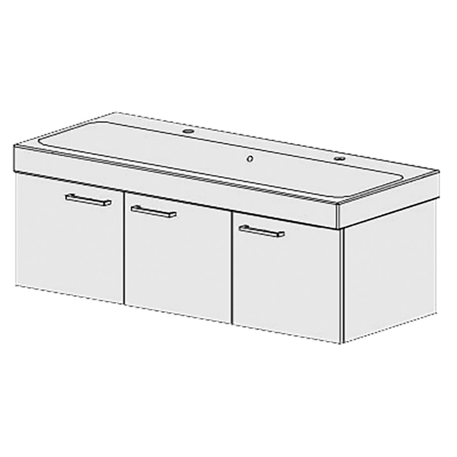 Meuble Icon Smart 120 cm
L:116, H:39, P:45,8 cm
1 armoire 2 portes
1 arm. à 1 porte charn. droite
portes avec Blumotion
faces /côtés visibles sel. cod
couleurs selon palette
poignées selon palette