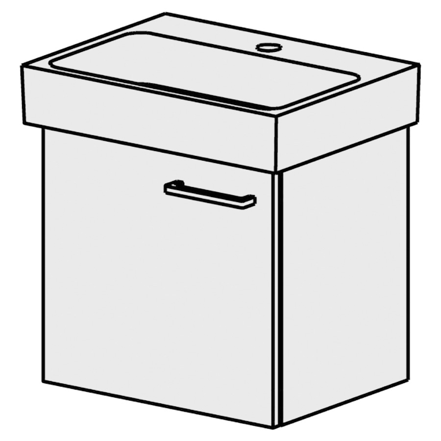 Meuble Pro S-Smart 45 cm
L:38, H:39, P:30,8 cm
armoire à 1 porte,charn.gauche
porte avec Blumotion
face /côtés visibles sel. code
couleurs selon palette
poignée selon palette