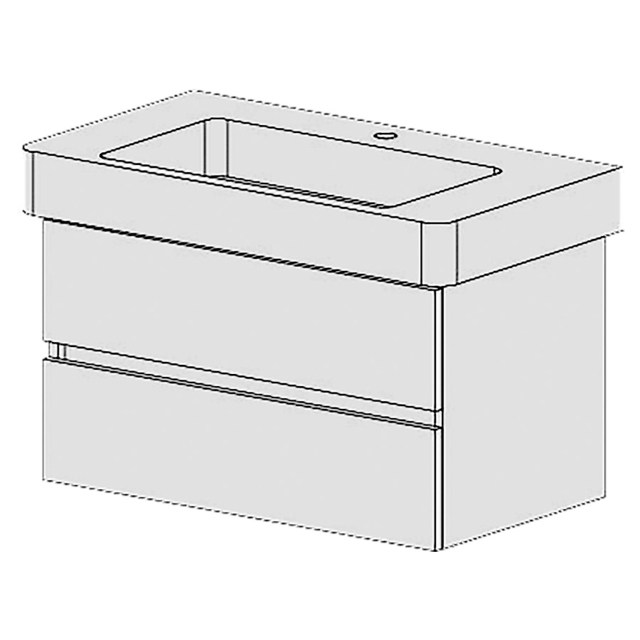 Meuble Maxi Pro 85 cm
L: 78, H: 49, P: 31,8 cm
2 tiroirs
avec Blumotion
avec liste décor
faces/côtés visibles sel. code
couleur selon palette
pour siphon à encombrement
réduit & joint caoutchouc 32mm