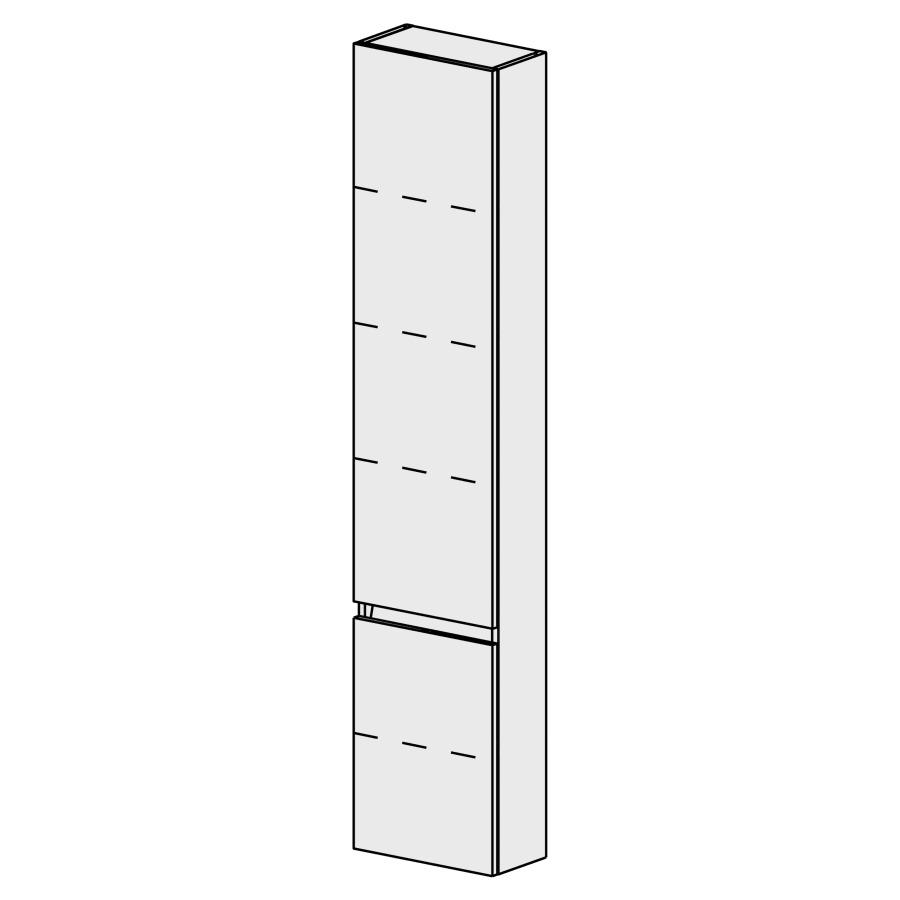 Armoire haute Sélection 35 cm
L: 35, H: 168, P: 18 cm
2 portes, charnières à gauche
4 rayons réglables
portes avec Blumotion
avec liste décor
faces/côtés visibles sel. code
couleurs selon palette