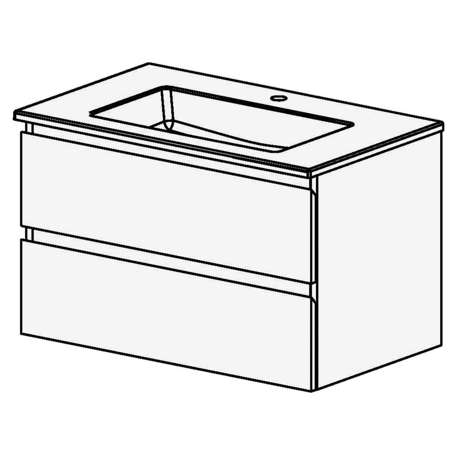 Meuble Aqua Ceram Cube 86 cm