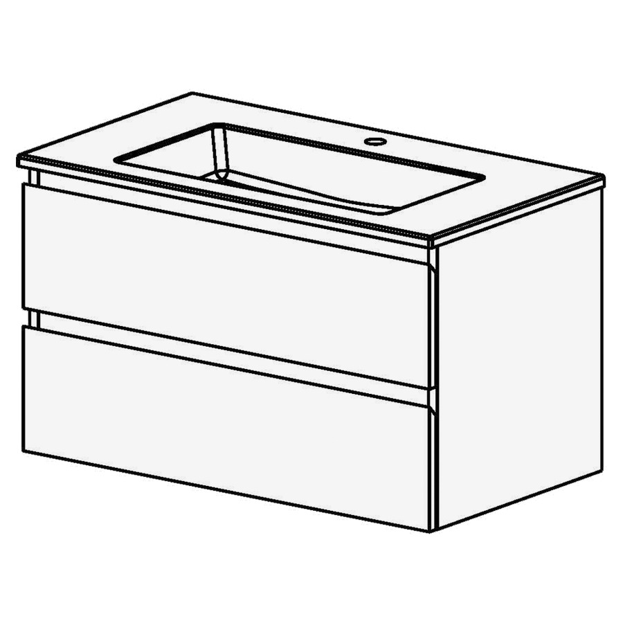 Meuble Aqua Ceram Cube 91 cm