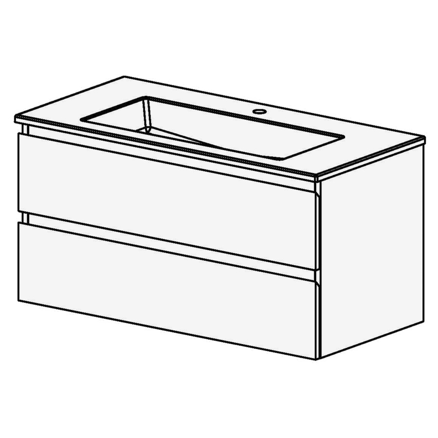 Meuble Aqua Ceram Cube 106 cm