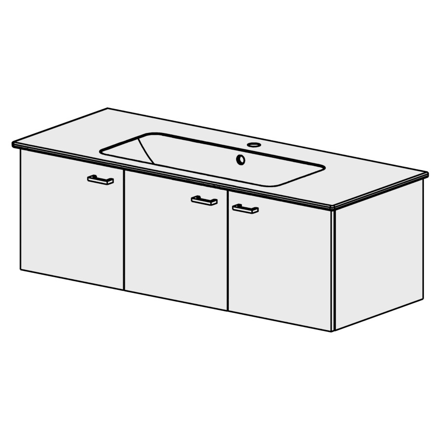 Meuble Me by Starck Smart
123 cm, L:119, H:39, P:46,8 cm
arm. 1 porte, charn. à gauche
armoire à 2 portes
portes avec Blumotion
faces /côtés visibles sel. cod
couleurs selon palette
poignées selon palette