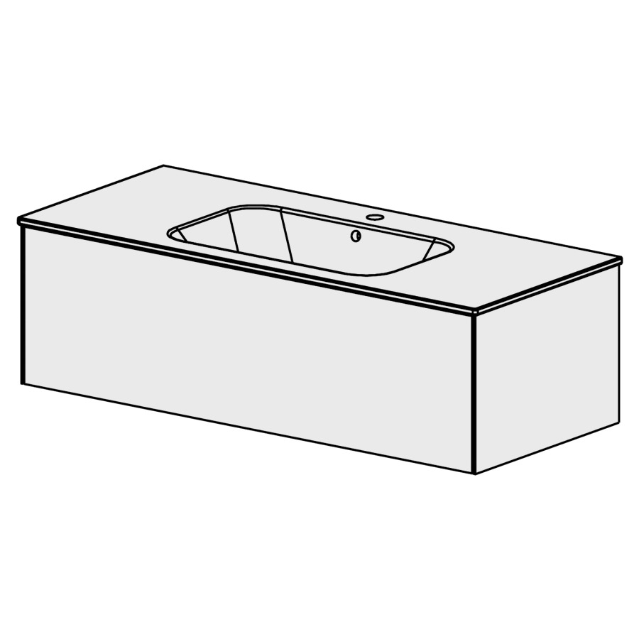 Meuble PURA CERAM 121 cm
L: 119,6, H: 36,4, P: 51,5 cm
avec table en céramique
avec 1 lavabo au milieu
1 tiroir
tiroir avec Blumotion
avec Tip-on
face selon code
côtés visibles FB
couleurs selon palette
inclus siphon à encombrement
réduit & joint caoutchouc 32mm