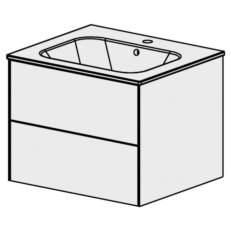Meuble PURA CERAM 61 cm
L: 59,6, H: 49,5, P: 51,5 cm
avec table en céramique
avec lavabo au milieu
2 tiroirs
tiroirs avec Blumotion
avec Tip-on
faces selon code
côtés visibles FB
couleurs selon palette
inclus siphon à encombrement
réduit & joint caoutchouc 32mm