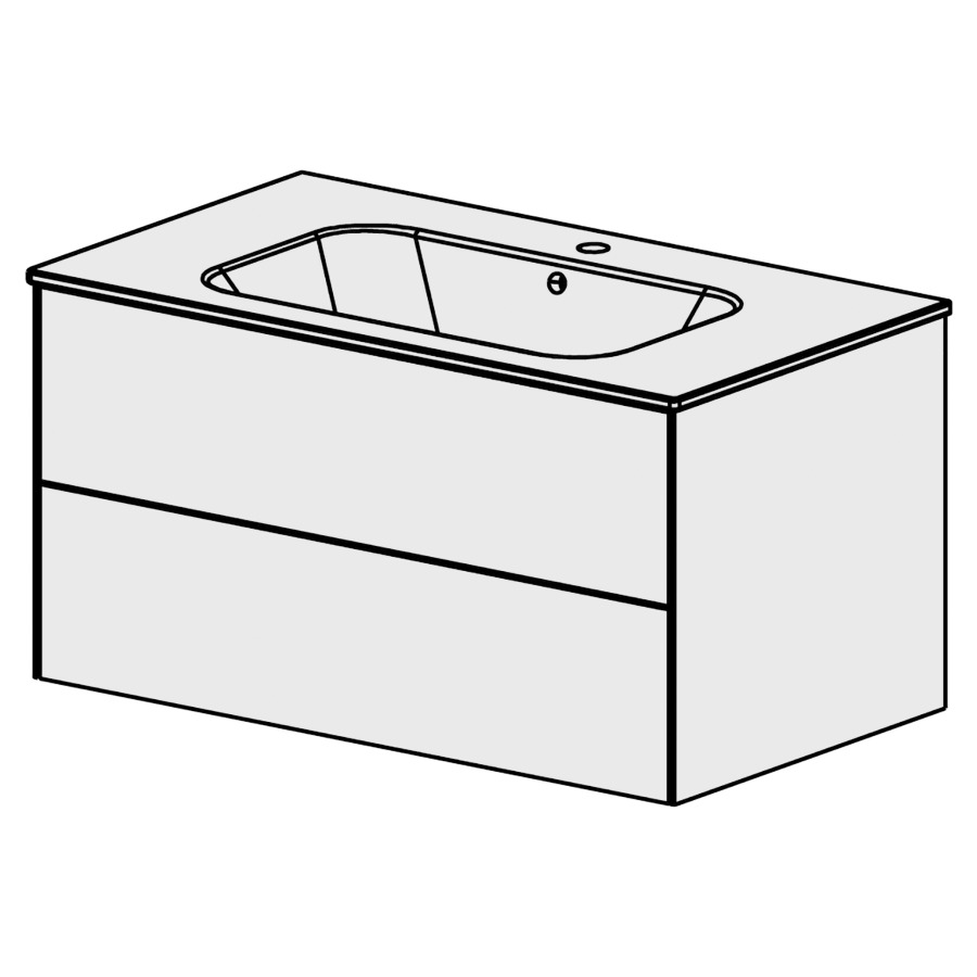 Meuble PURA CERAM 91 cm
L: 89,6, H: 49,5, P: 51,5 cm
avec table en céramique
avec lavabo au milieu
2 tiroirs
tiroirs avec Blumotion
avec Tip-on
faces selon code
côtés visibles FB
couleurs selon palette
inclus siphon à encombrement
réduit & joint caoutchouc 32mm