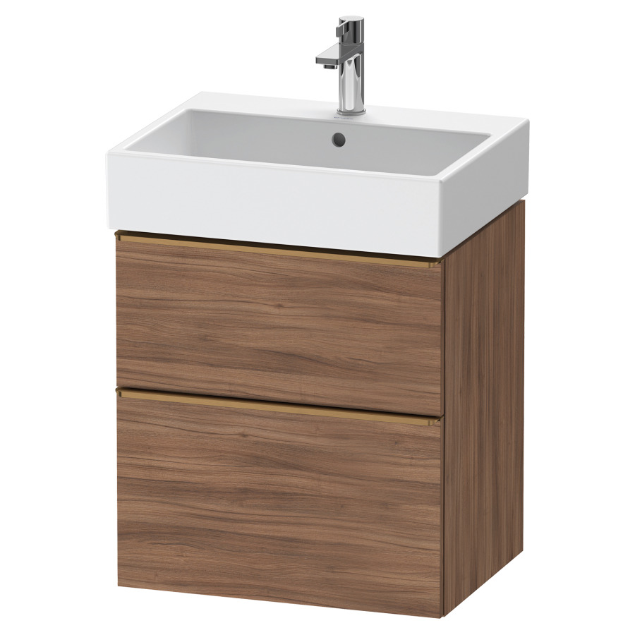 Élément inférieur  D-NEO
58.4 x 62.5 x 44.2 cm, montage mural
élément de tiroir, 2&nbsp;tiroirs
pour lavabo 212379/380