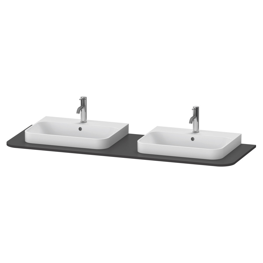 Console HAPPY D.2 PLUS
160,0 x 1,6 x 55,0 cm
pour lavabo à poser et lavabo
a encastrer, panneau console
avec 2 découpes