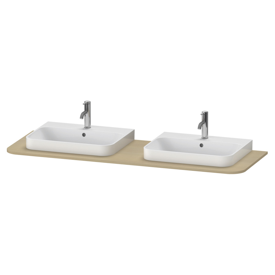 Console HAPPY D.2 PLUS
160,0 x 1,6 x 55,0 cm
pour lavabo à poser et lavabo
a encastrer, panneau console
avec 2 découpes