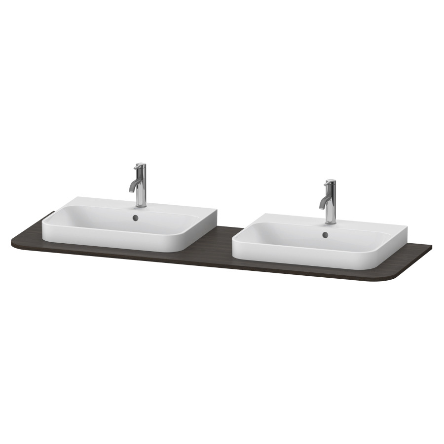 Console HAPPY D.2 PLUS
160,0 x 1,6 x 55,0 cm
pour lavabo à poser et lavabo
a encastrer, panneau console
avec 2 découpes
