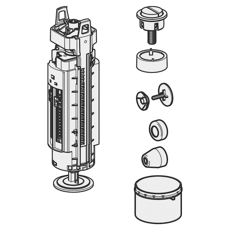 Garniture de rinçage type 240
GEBERIT pour chasse d'eau en
céramique, commande à deux
quantités