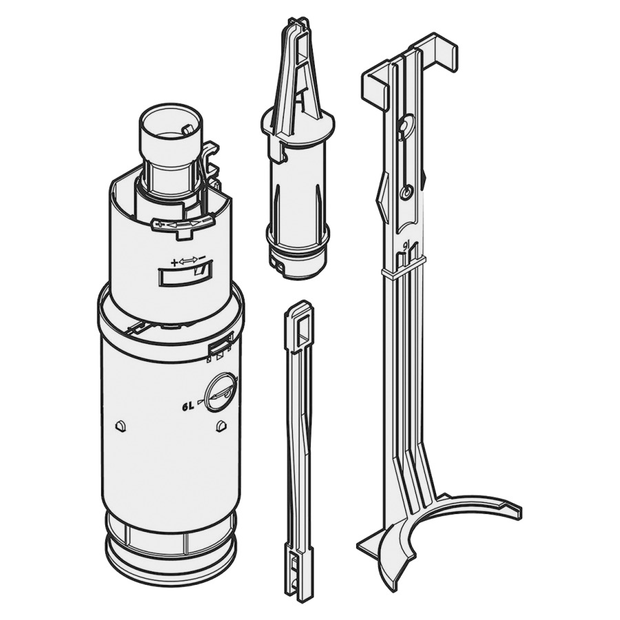 Cloche complète 2 quantités
pour chasse d'eau à encastrer