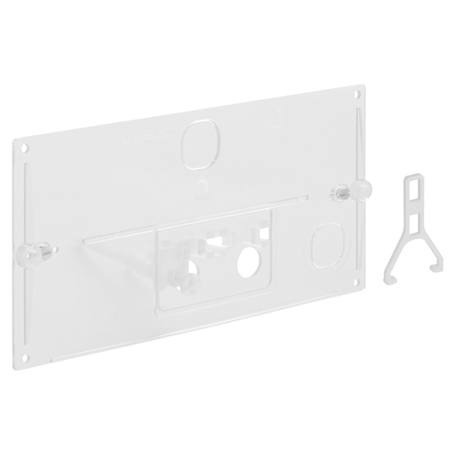 Plaque de protection transpa-
rente avec levier mécanique et
étrier, pour chasse d'eau
à encastrer GEBERIT