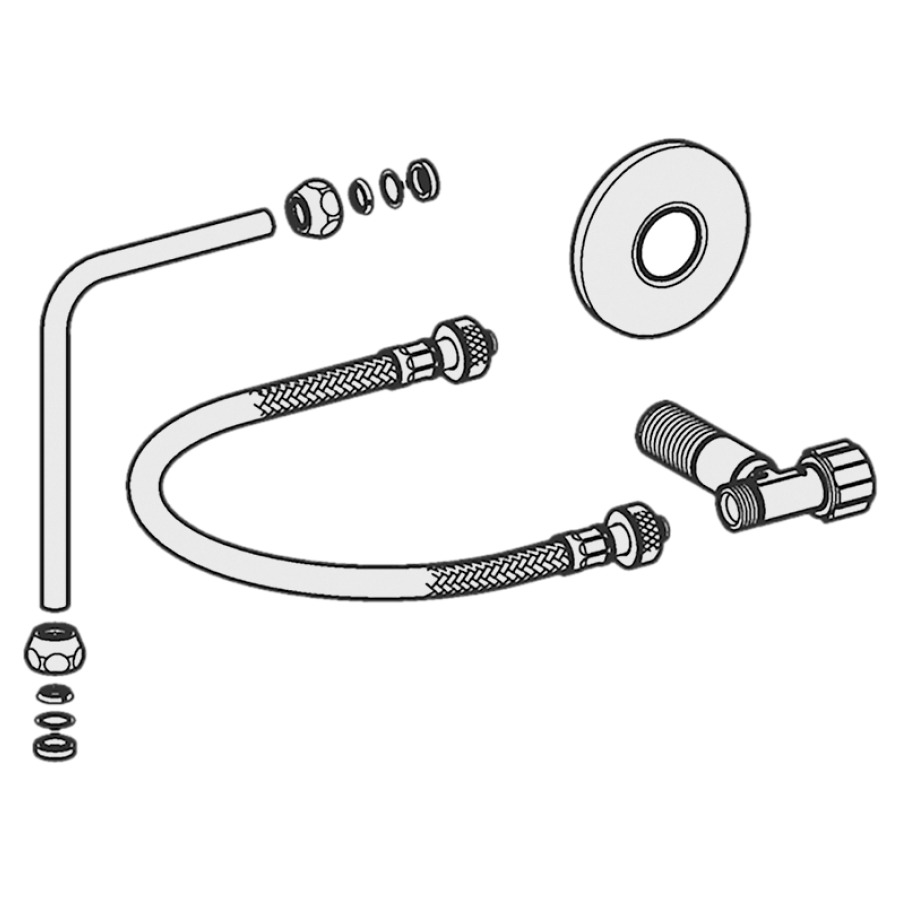 Set d'entrée d'eau GEBERIT
latéral ou derrière dans l'axe
pour chasse d'eau AP128