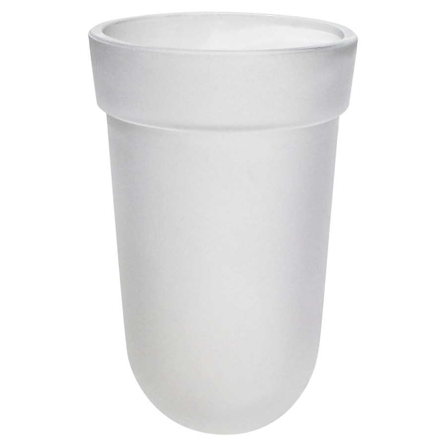 Jatte en verre opal satiné pour porte-balai de WC
