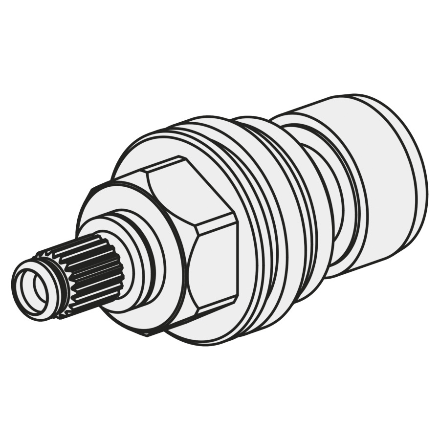 Dessus de robinet en céramique 3/4", 180° droite