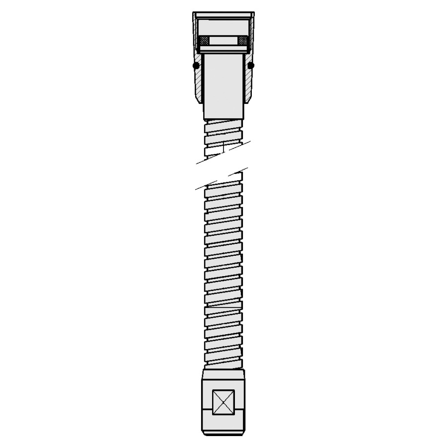 Tuyau métallique renforcé, 130 cm, 3/8" x 1/2"