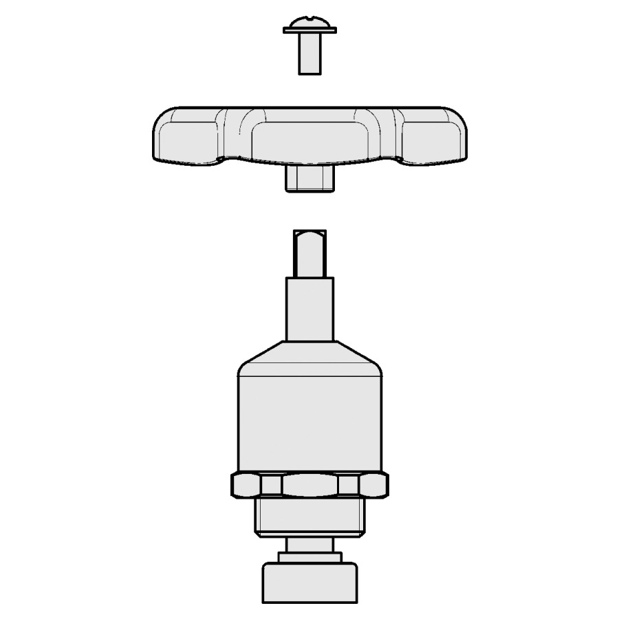 Dessus de robinet 1/2" avec volant