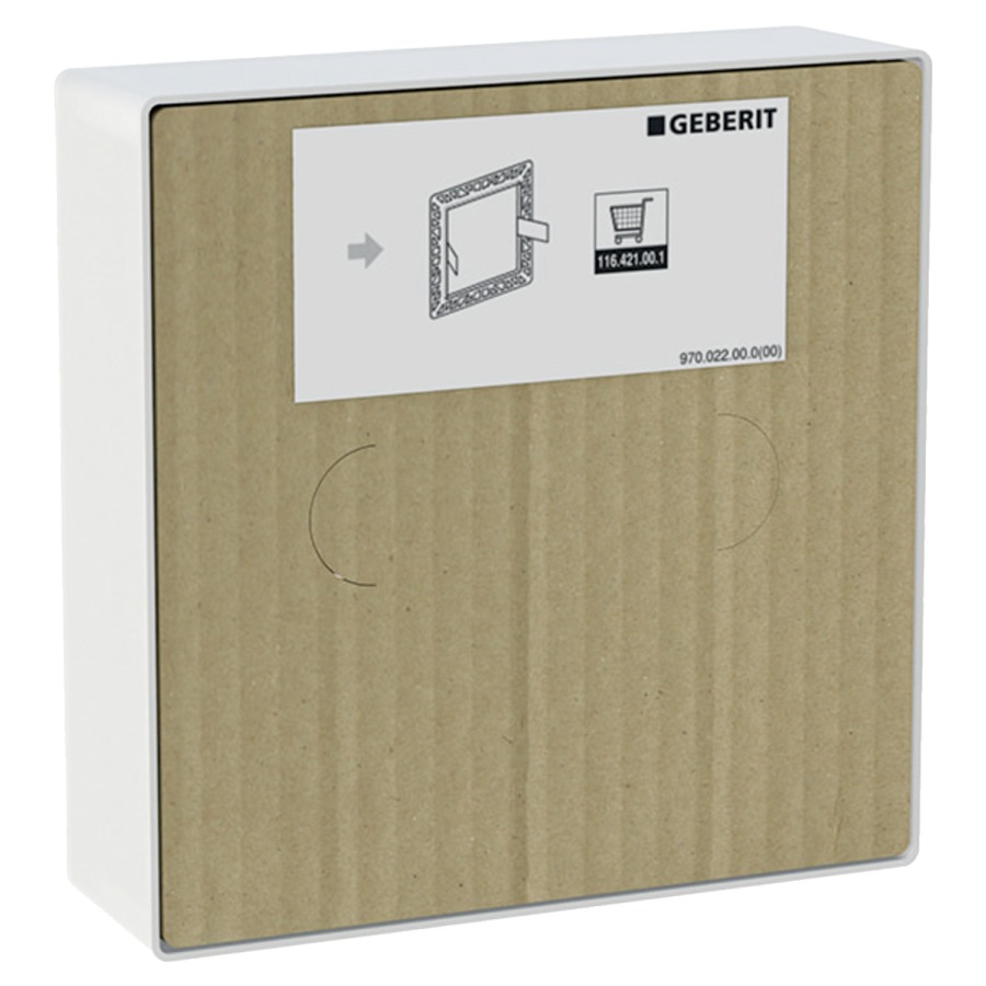Protection de chantier GEBERIT
pour plaque de recouvrement à
fleur de paroi, pour
robinetteries de lavabo avec
boîtier à encastrer pour
commande