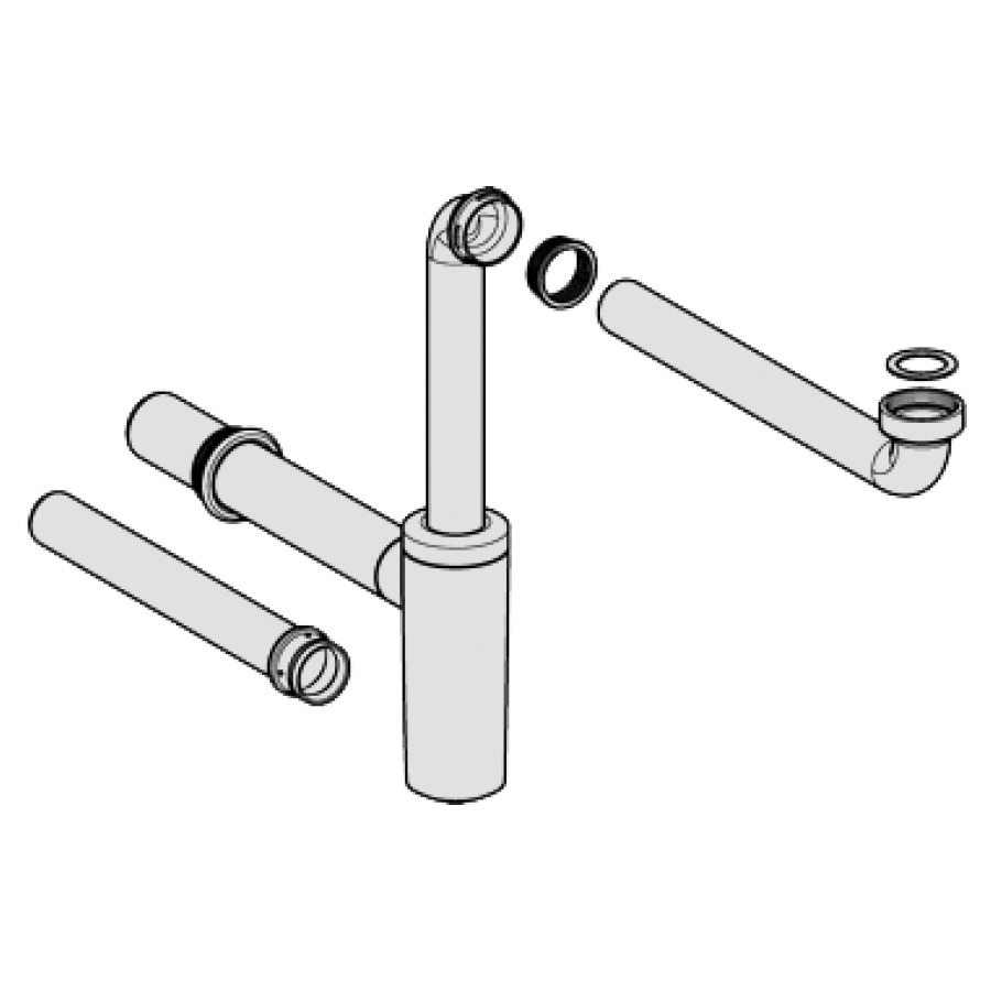 Siphon pour lavabo, complet