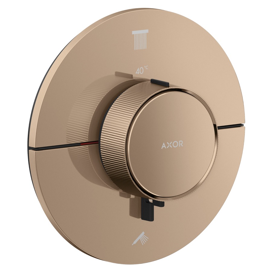 Thermostat ShowerSelect ID UP
rond D 15.5 cm, 2&nbsp;raccordements, poussoir-select
soupape Start/Stop pour la commande des consommateurs, débit 22.1 (L/min) maximum
débit sortie supérieure et inférieure 
20 (L/min), sans corps à encastrer 757049
groupe acoustique&nbsp;I