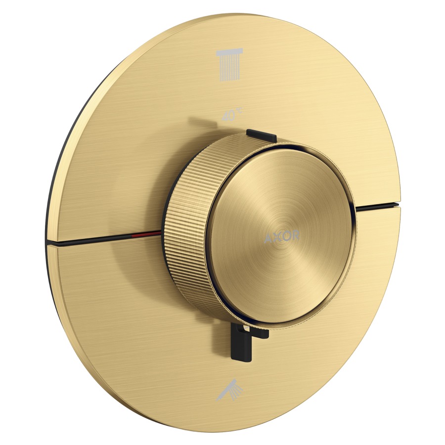 Thermostat ShowerSelect ID UP
rond D 15.5 cm, 2&nbsp;raccordements, poussoir-select
soupape Start/Stop pour la commande des consommateurs, débit 22.1 (L/min) maximum
débit sortie supérieure et inférieure 
20 (L/min), sans corps à encastrer 757049
groupe acoustique&nbsp;I