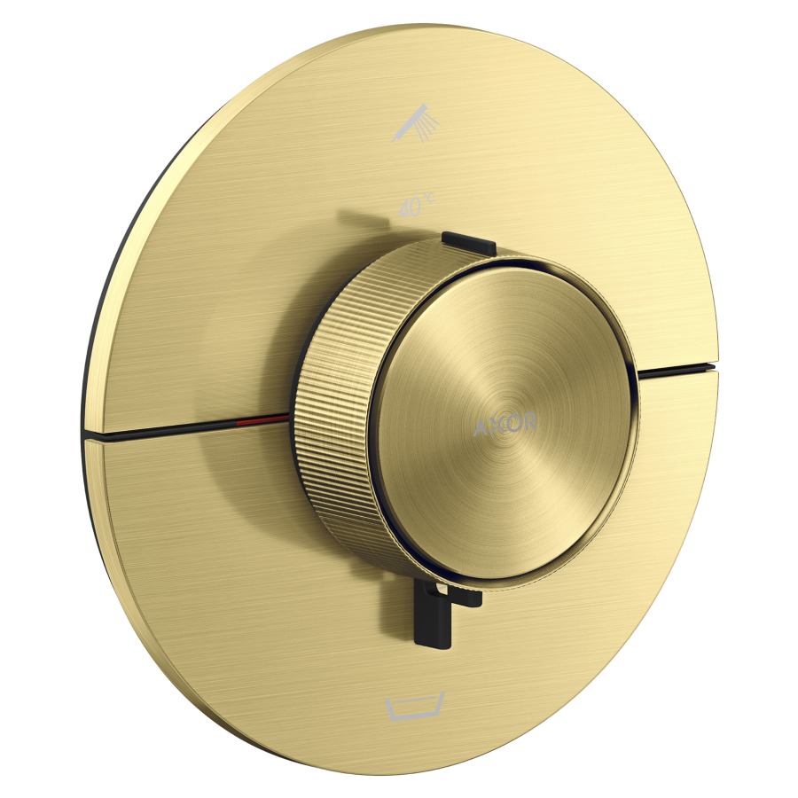 Thermostat ShowerSelect ID UP
rond D 15.5 cm, 2&nbsp;raccordements
poussoir-select, soupape Start/Stop pour la commande des consommateurs
avec combinaison de sécurité intégrée
débit 26 (L/min) maximum
débit sortie supérieure et inférieure 
23 (L/min), sans corps à encastrer 757049
groupe acoustique&nbsp;I