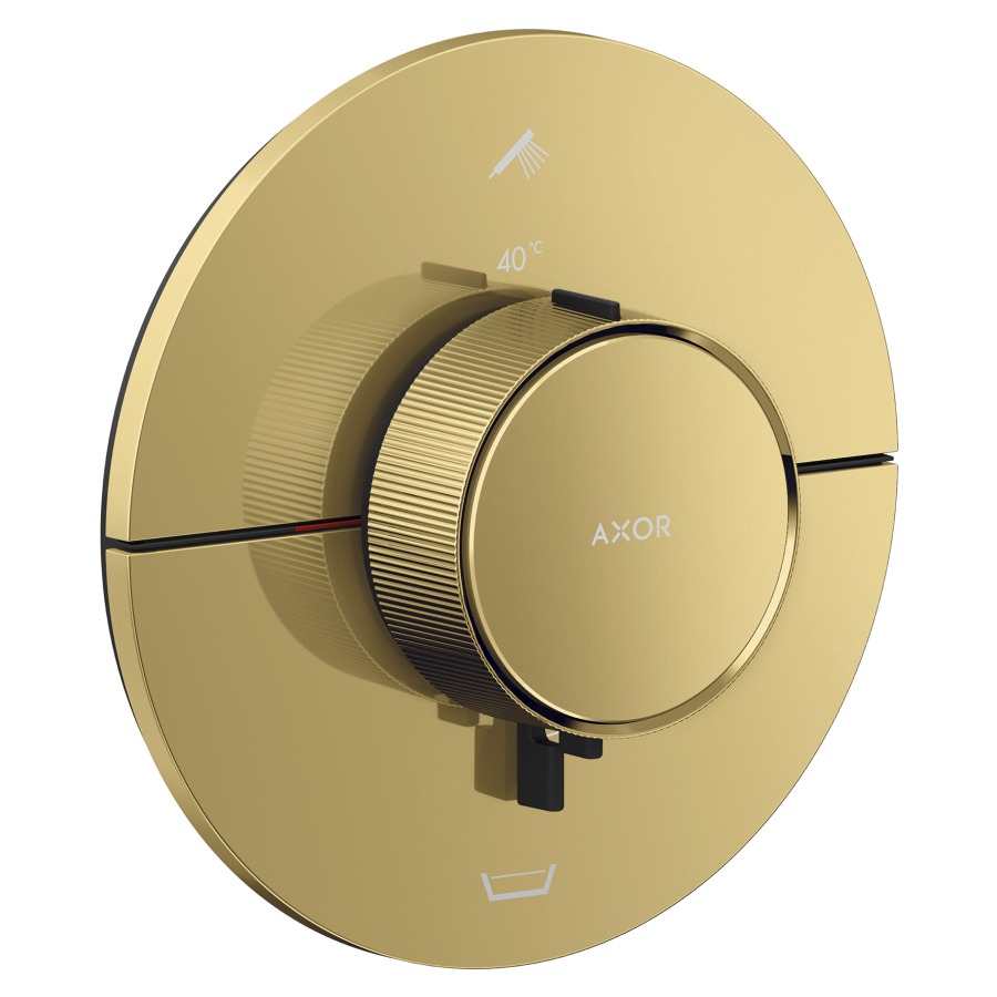 Thermostat ShowerSelect ID UP
rond D 15.5 cm, 2&nbsp;raccordements
poussoir-select, soupape Start/Stop pour la commande des consommateurs
avec combinaison de sécurité intégrée
débit 26 (L/min) maximum
débit sortie supérieure et inférieure 
23 (L/min), sans corps à encastrer 757049
groupe acoustique&nbsp;I