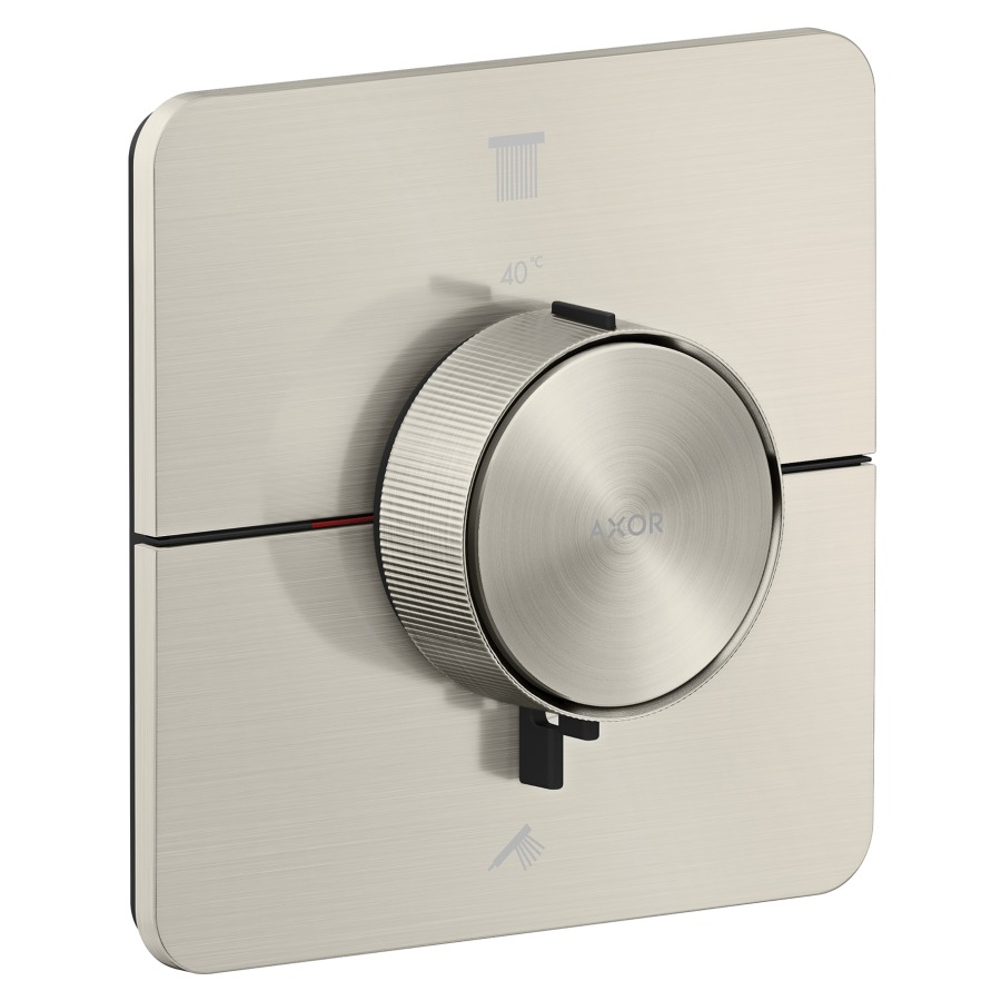 Thermostat ShowerSelect ID UP
softsquare 15.5 x 15.5 cm, 2&nbsp;raccordements
poussoir-select, soupape Start/Stop pour la commande des consommateurs
débit 22.1 (L/min) maximum
débit sortie supérieure et inférieure 
20 (L/min), sans corps à encastrer 757049
groupe acoustique&nbsp;I