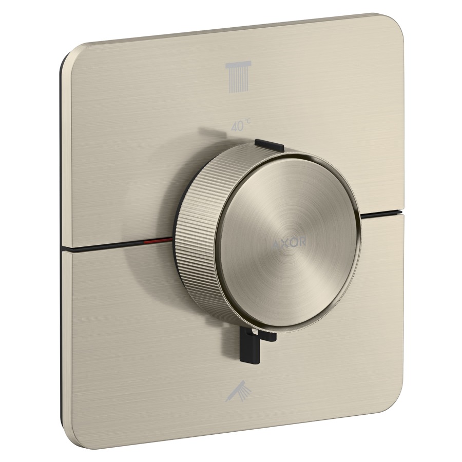 Thermostat ShowerSelect ID UP
softsquare 15.5 x 15.5 cm, 2&nbsp;raccordements
poussoir-select, soupape Start/Stop pour la commande des consommateurs
débit 22.1 (L/min) maximum
débit sortie supérieure et inférieure 
20 (L/min), sans corps à encastrer 757049
groupe acoustique&nbsp;I