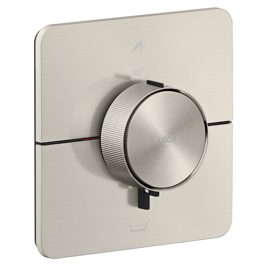 Thermostat ShowerSelect ID UP
softsquare 15.5 x 15.5 cm, 2&nbsp;raccordements
poussoir-select, soupape Start/Stop pour la commande des consommateurs
avec combinaison de sécurité intégrée
débit 26 (L/min) maximum
débit sortie supérieure et inférieure 
23 (L/min), sans corps à encastrer 757049
groupe acoustique&nbsp;I