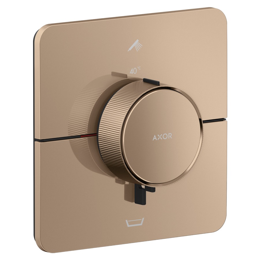 Thermostat ShowerSelect ID UP
softsquare 15.5 x 15.5 cm, 2&nbsp;raccordements
poussoir-select, soupape Start/Stop pour la commande des consommateurs
avec combinaison de sécurité intégrée
débit 26 (L/min) maximum
débit sortie supérieure et inférieure 
23 (L/min), sans corps à encastrer 757049
groupe acoustique&nbsp;I