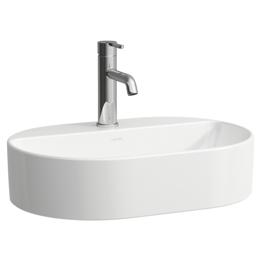 Lavabo à poser SAVOY
55 x 13 x 38 cm, Céramique
ovale, sans trop-plein
avec tablette de robinetterie