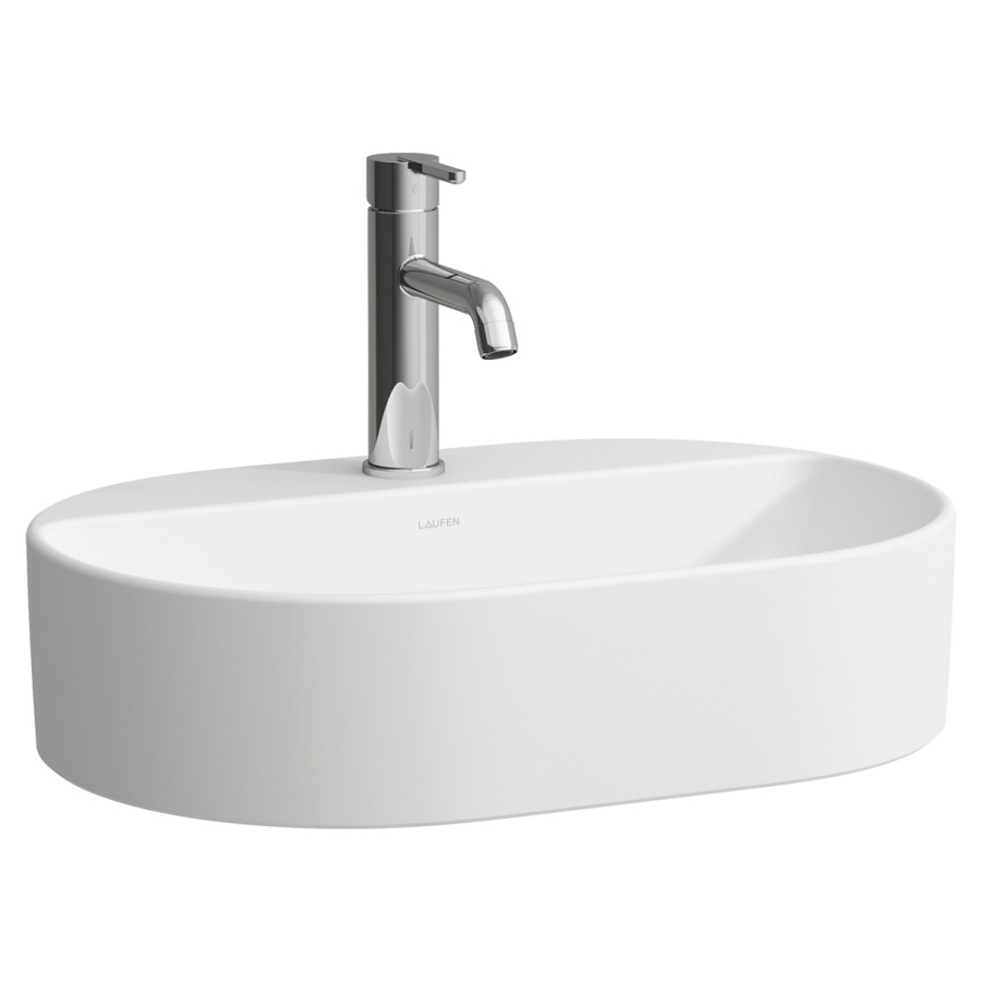 Lavabo à poser SAVOY
55 x 13 x 38 cm, Céramique
ovale, sans trop-plein
avec tablette de robinetterie
